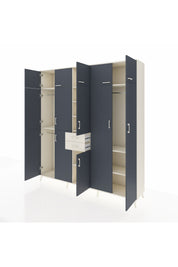 Hyperion Dolap 10 Raflı 2 Çekmeceli 3 Askılı 220x44x243 Aytaşı-Antrasit/Aytaşı