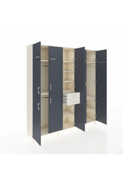 Hyperion Dolap 10 Raflı 2 Çekmeceli 3 Askılı 220x44x243 Aytaşı-Antrasit/Aytaşı