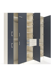 Hyperion Dolap 10 Raflı 2 Çekmeceli 3 Askılı 220x44x243 Aytaşı-Antrasit/Aytaşı