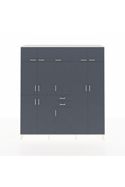Hyperion Dolap 10 Raflı 2 Çekmeceli 3 Askılı 220x44x243 Aytaşı-Antrasit/Antrasit