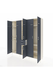 Hyperion Dolap 10 Raflı 2 Çekmeceli 3 Askılı 220x44x243 Aytaşı-Antrasit/Antrasit