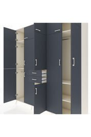 Hyperion Dolap 10 Raflı 2 Çekmeceli 3 Askılı 220x44x243 Aytaşı-Antrasit/Antrasit