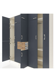 Hyperion Dolap 10 Raflı 2 Çekmeceli 3 Askılı 220x44x243 Aytaşı-Antrasit/Çam