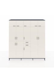 Hyperion Dolap 10 Raflı 2 Çekmeceli 3 Askılı 220x44x243 Antrasit-Aytaşı/Aytaşı