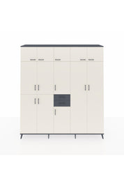 Hyperion Dolap 10 Raflı 2 Çekmeceli 3 Askılı 220x44x243 Antrasit-Aytaşı/Antrasit