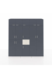 Hyperion Dolap 10 Raflı 2 Çekmeceli 3 Askılı 220x44x243 Antrasit-Antrasit/Aytaşı