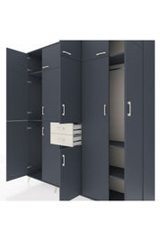 Hyperion Dolap 10 Raflı 2 Çekmeceli 3 Askılı 220x44x243 Antrasit-Antrasit/Aytaşı