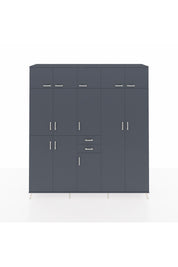 Hyperion Dolap 10 Raflı 2 Çekmeceli 3 Askılı 220x44x243 Antrasit-Antrasit/Antrasit