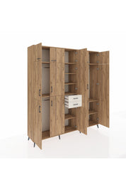 Hyperion Dolap 10 Raflı 2 Çekmeceli 3 Askılı 220x44x243 Çam-Çam/Aytaşı