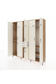 Hyperion Dolap 10 Raflı 2 Çekmeceli 3 Askılı 220x44x243 Çam-Aytaşı/Aytaşı