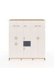 Hyperion Dolap 10 Raflı 2 Çekmeceli 3 Askılı 220x44x243 Çam-Aytaşı/Antrasit