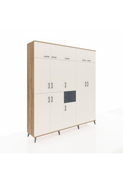 Hyperion Dolap 10 Raflı 2 Çekmeceli 3 Askılı 220x44x243 Çam-Aytaşı/Antrasit