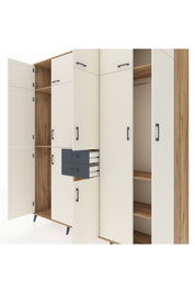 Hyperion Dolap 10 Raflı 2 Çekmeceli 3 Askılı 220x44x243 Çam-Aytaşı/Antrasit