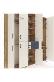 Hyperion Dolap 10 Raflı 2 Çekmeceli 3 Askılı 220x44x243 Çam-Aytaşı/Antrasit