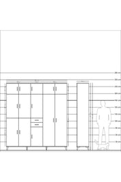 Hyperion Dolap 10 Raflı 2 Çekmeceli 3 Askılı 220x44x243 - S553M053V23B
