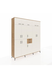 Hyperion Dolap 10 Raflı 2 Çekmeceli 3 Askılı 220x44x243 Çam-Aytaşı/Çam
