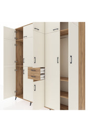 Hyperion Dolap 10 Raflı 2 Çekmeceli 3 Askılı 220x44x243 Çam-Aytaşı/Çam