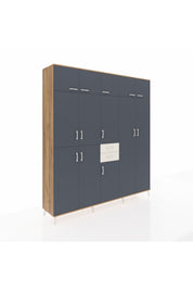 Hyperion Dolap 10 Raflı 2 Çekmeceli 3 Askılı 220x44x243 Çam-Antrasit/Aytaşı