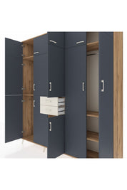 Hyperion Dolap 10 Raflı 2 Çekmeceli 3 Askılı 220x44x243 Çam-Antrasit/Aytaşı