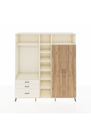 Hyperion Dolap 10 Raflı 3 Çekmeceli 2 Askılı 220x44x243 Aytaşı-Çam/Aytaşı