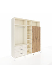Hyperion Dolap 10 Raflı 3 Çekmeceli 2 Askılı 220x44x243 Aytaşı-Çam/Aytaşı