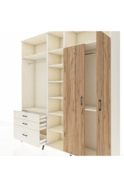 Hyperion Dolap 10 Raflı 3 Çekmeceli 2 Askılı 220x44x243 Aytaşı-Çam/Aytaşı
