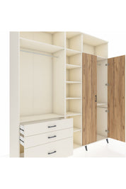 Hyperion Dolap 10 Raflı 3 Çekmeceli 2 Askılı 220x44x243 Aytaşı-Çam/Aytaşı