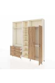 Hyperion Dolap 10 Raflı 3 Çekmeceli 2 Askılı 220x44x243 Aytaşı-Çam/Çam