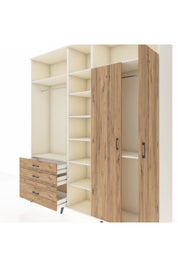 Hyperion Dolap 10 Raflı 3 Çekmeceli 2 Askılı 220x44x243 Aytaşı-Çam/Çam