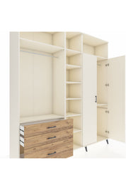 Hyperion Dolap 10 Raflı 3 Çekmeceli 2 Askılı 220x44x243 Aytaşı-Aytaşı/Çam