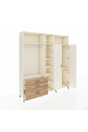 Hyperion Dolap 10 Raflı 3 Çekmeceli 2 Askılı 220x44x243 Aytaşı-Aytaşı/Çam