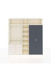 Hyperion Dolap 10 Raflı 3 Çekmeceli 2 Askılı 220x44x243 Aytaşı-Antrasit/Aytaşı