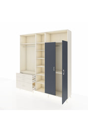 Hyperion Dolap 10 Raflı 3 Çekmeceli 2 Askılı 220x44x243 Aytaşı-Antrasit/Aytaşı