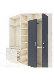 Hyperion Dolap 10 Raflı 3 Çekmeceli 2 Askılı 220x44x243 Aytaşı-Antrasit/Aytaşı