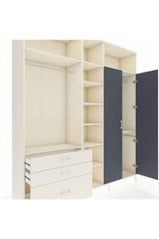 Hyperion Dolap 10 Raflı 3 Çekmeceli 2 Askılı 220x44x243 Aytaşı-Antrasit/Aytaşı