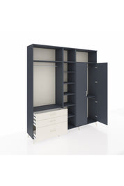 Hyperion Dolap 10 Raflı 3 Çekmeceli 2 Askılı 220x44x243 Antrasit-Antrasit/Aytaşı