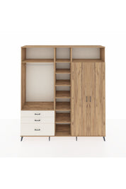 Hyperion Dolap 10 Raflı 3 Çekmeceli 2 Askılı 220x44x243 Çam-Çam/Aytaşı