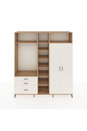 Hyperion Dolap 10 Raflı 3 Çekmeceli 2 Askılı 220x44x243 Çam-Aytaşı/Aytaşı