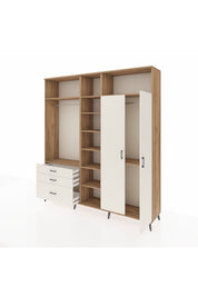 Hyperion Dolap 10 Raflı 3 Çekmeceli 2 Askılı 220x44x243 Çam-Aytaşı/Aytaşı