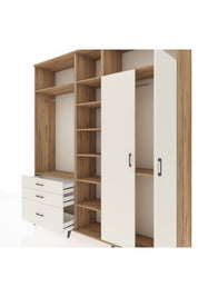 Hyperion Dolap 10 Raflı 3 Çekmeceli 2 Askılı 220x44x243 Çam-Aytaşı/Aytaşı