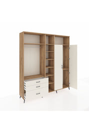 Hyperion Dolap 10 Raflı 3 Çekmeceli 2 Askılı 220x44x243 Çam-Aytaşı/Aytaşı