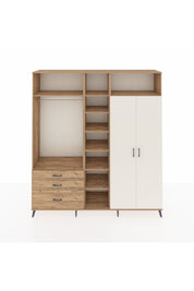 Hyperion Dolap 10 Raflı 3 Çekmeceli 2 Askılı 220x44x243 Çam-Aytaşı/Çam