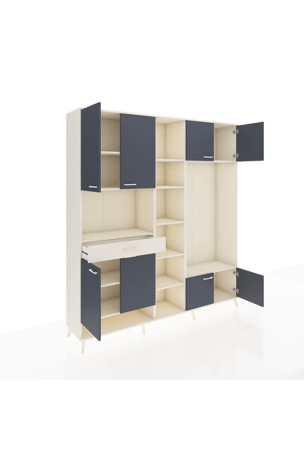 Hyperion Dolap 12 Raflı Tek Çekmeceli 8 Kapaklı 220x44x243 - S553M044V07B