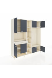 Hyperion Dolap 12 Raflı Tek Çekmeceli 8 Kapaklı 220x44x243 - S553M044V07B