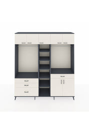 Hyperion Gardrop 11 Raflı 4 Çekmeceli 2 Askılı 220x44x243 Antrasit-Aytaşı/Aytaşı