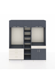 Hyperion Dolap 11 Raflı 4 Çekmeceli 2 Askılı 220x44x243 Antrasit-Antrasit/Aytaşı