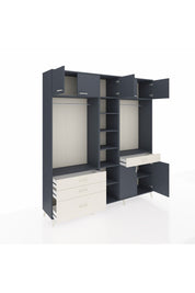 Hyperion Dolap 11 Raflı 4 Çekmeceli 2 Askılı 220x44x243 Antrasit-Antrasit/Aytaşı