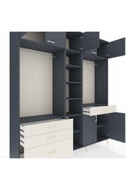 Hyperion Dolap 11 Raflı 4 Çekmeceli 2 Askılı 220x44x243 Antrasit-Antrasit/Aytaşı