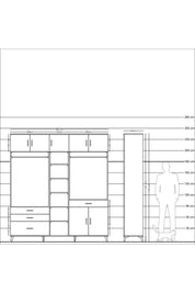 Hyperion Dolap 11 Raflı 4 Çekmeceli 2 Askılı 220x44x243 - S553M056V18B