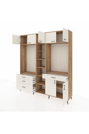 Hyperion Gardrop 11 Raflı 4 Çekmeceli 2 Askılı 220x44x243 Çam-Aytaşı/Aytaşı